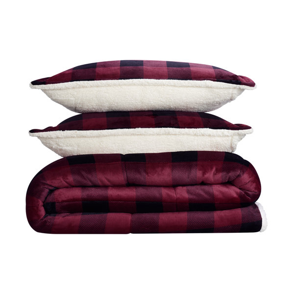 Serta Cozy Plush Buffalo Plaid Comforter Set & Reviews Wayfair